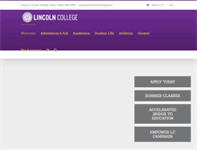 Tablet Screenshot of lincolncollege.edu